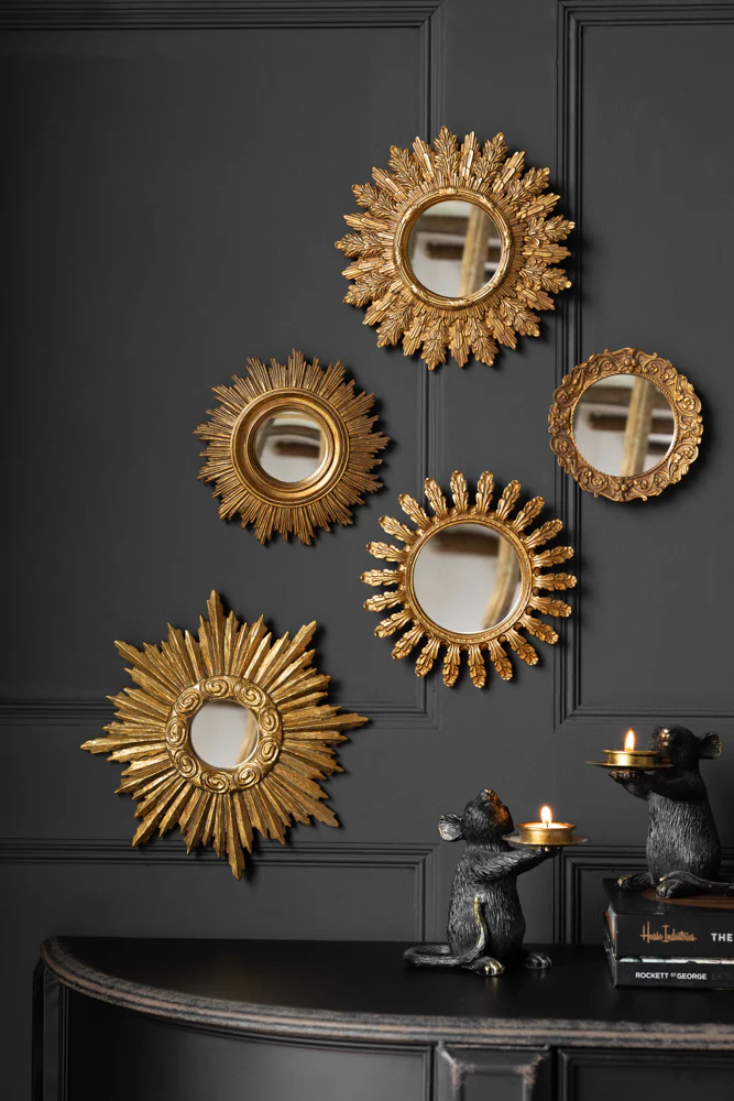 Antique Gold Small Star Convex Mirror - Image 4