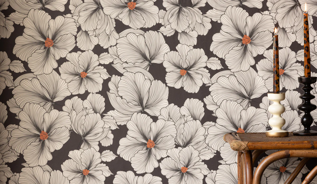 Rockett St George Bohemian Bloom Monochrome Wallpaper - Image 12