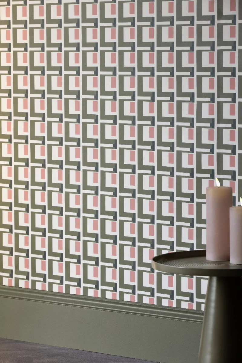 Rockett St George Electric Geometric Avocado Wallpaper - Image 4
